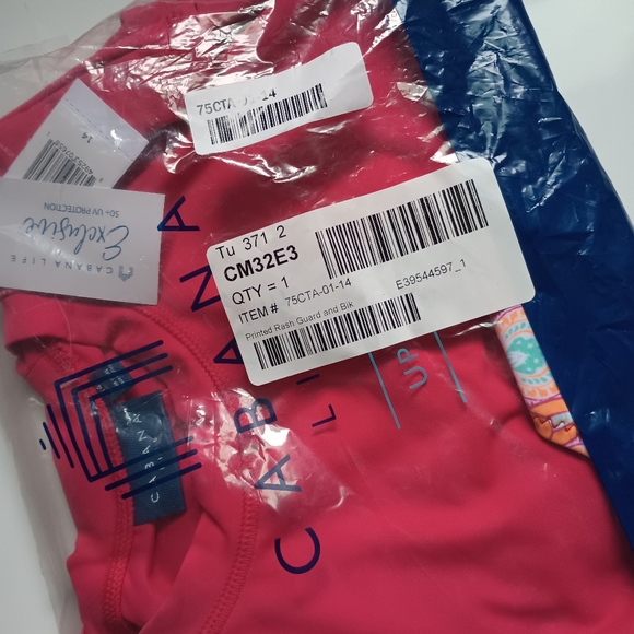 Cabana Life Big Girls Printed Rash Guard and Bikini Bottoms Set - UPF 50+, Short - Picture 6 of 10
